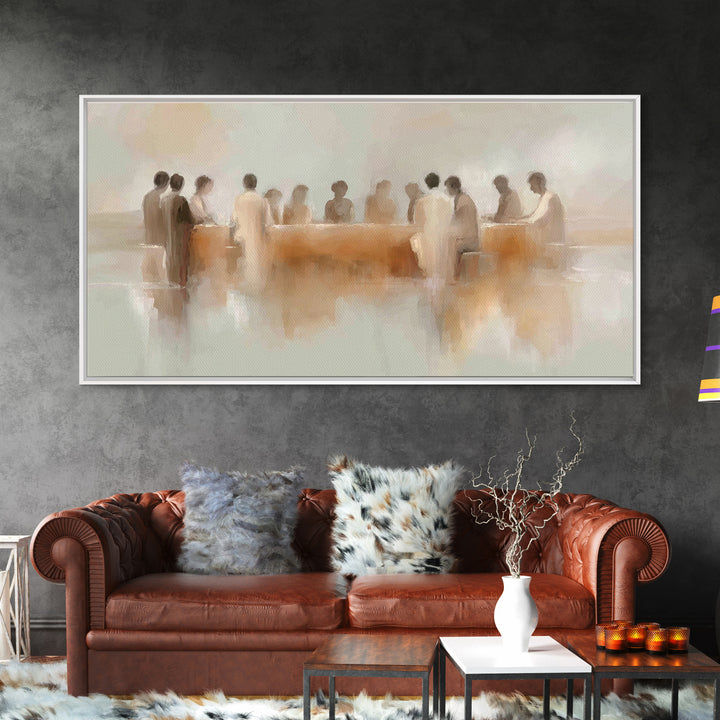 Silent Supper – Framed Canvas Print – Christian Wall Art – Subtle Christian Art – Christian Art Canvas – Jesus Painting – Christian Gift Id