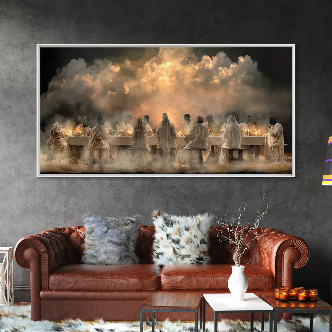 Sacred Banquet – Framed Canvas Print – Christian Art Canvas – Christian Wall Art – Vintage Christian Art – Jesus Painting – Christian Chris