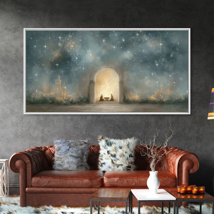 Star Of Bethlehem | Framed Canvas Print | Christmas Art | Christian Christmas Art | Christian Wall Art | Jesus Art Print | Christian Art Ca
