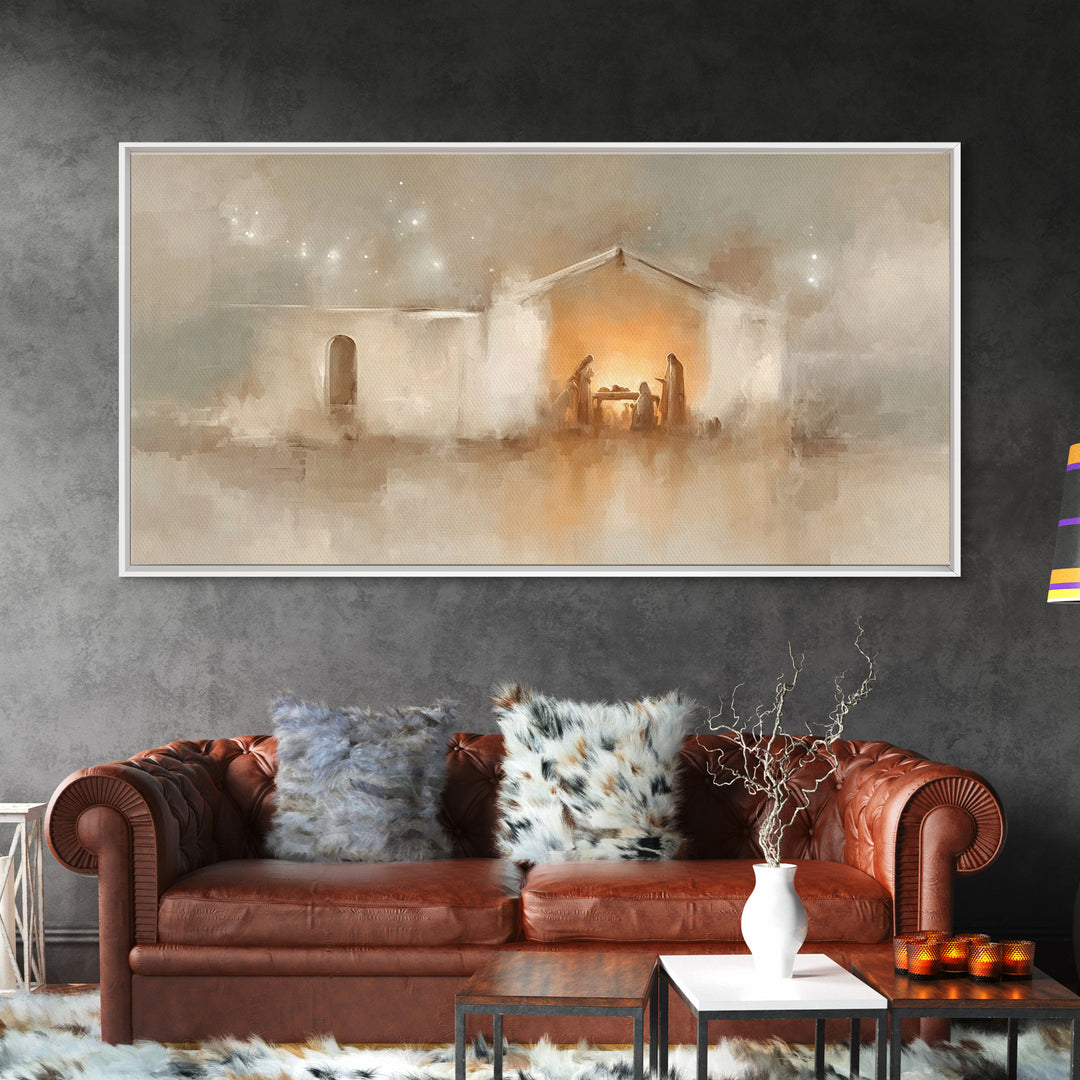 Bethlehem Dawn, Framed Canvas Print, Christian Art Canvas, Subtle Christian Art, Christian Wall Art, Jesus Christmas Art, Christmas Art Pri