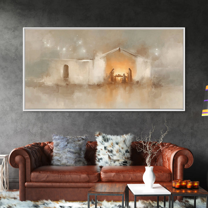 Bethlehem Dawn, Framed Canvas Print, Christian Art Canvas, Subtle Christian Art, Christian Wall Art, Jesus Christmas Art, Christmas Art Pri