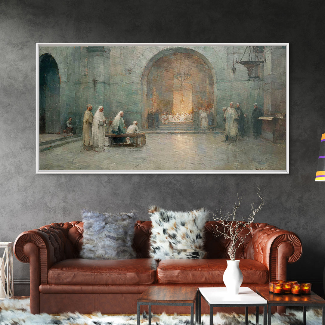 Chapel Nativity – Framed Canvas Print – Christian Art Canvas – Christian Wall Art – Vintage Christian Art – Christian Christmas Art – Chris