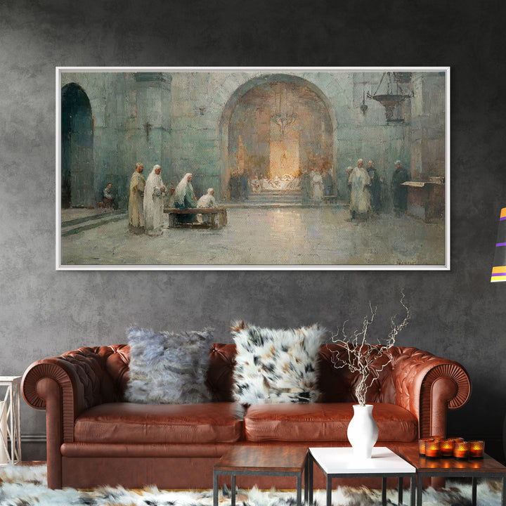 Chapel Nativity – Framed Canvas Print – Christian Art Canvas – Christian Wall Art – Vintage Christian Art – Christian Christmas Art – Chris