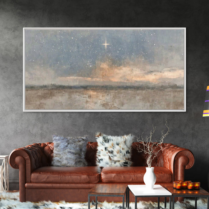 Guiding Star Rise | Framed Canvas Print | Christian Wall Art | Christmas Art | Christian Art Canvas | Modern Christian Art | Christian Chri