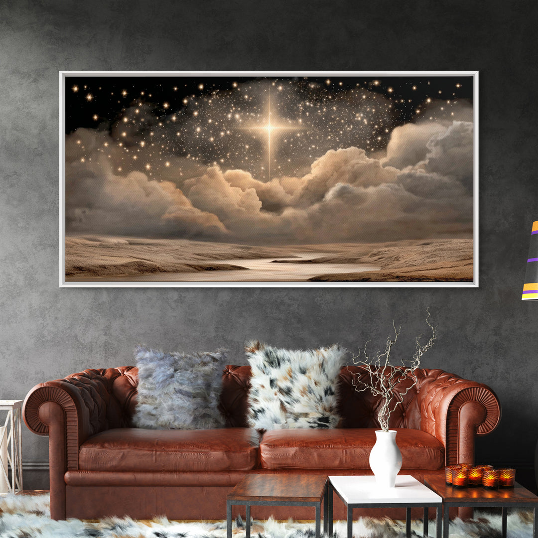 Heavenly Star Path | Framed Canvas Print | Christian Wall Art | Christian Art Canvas | Christmas Art | Christian Christmas Art | Unique Chr