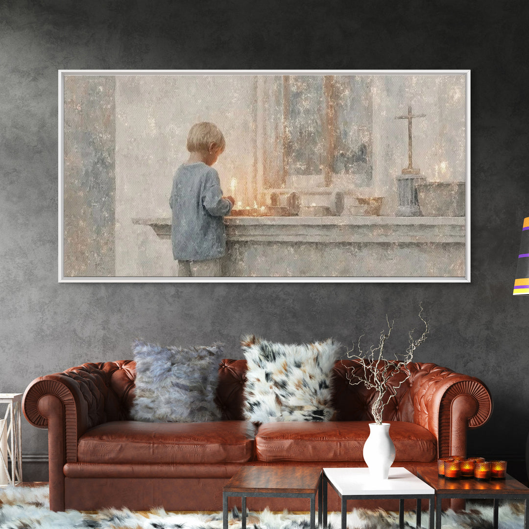 Sacred Stillness – Framed Canvas Print – Christian Art Painting – Subtle Christian Art – Christmas Art Prints – Christian Decorations – Chr