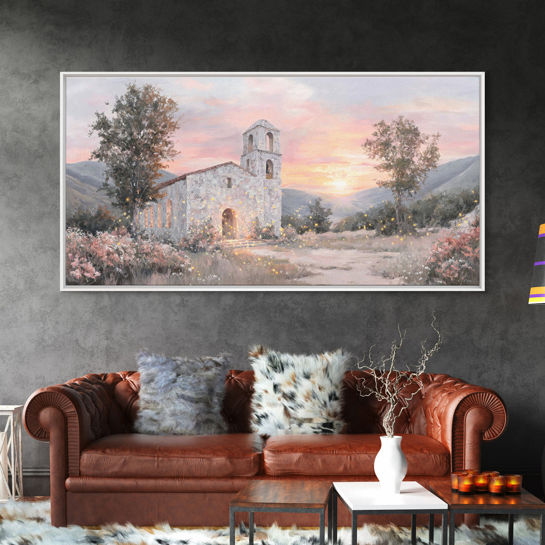 Radiant Chapel – Framed Canvas Print – Christian Art Work – Christian Wall Art – Modern Christian Art – Jesus Art Print – Christmas Art Pri