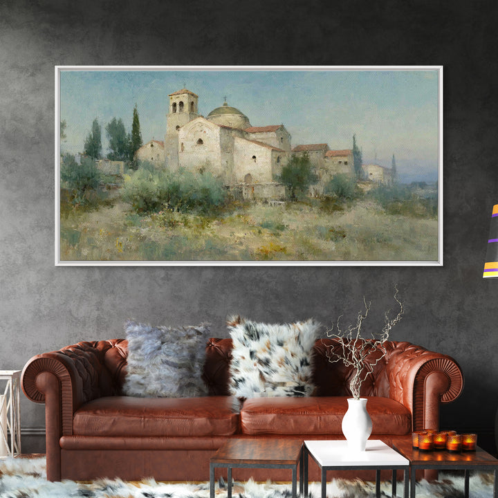 Golden Chapel – Framed Canvas Print – Christian Art Work – Christian Wall Art – Jesus Art Print – Framed Christmas Art – Christian Christma