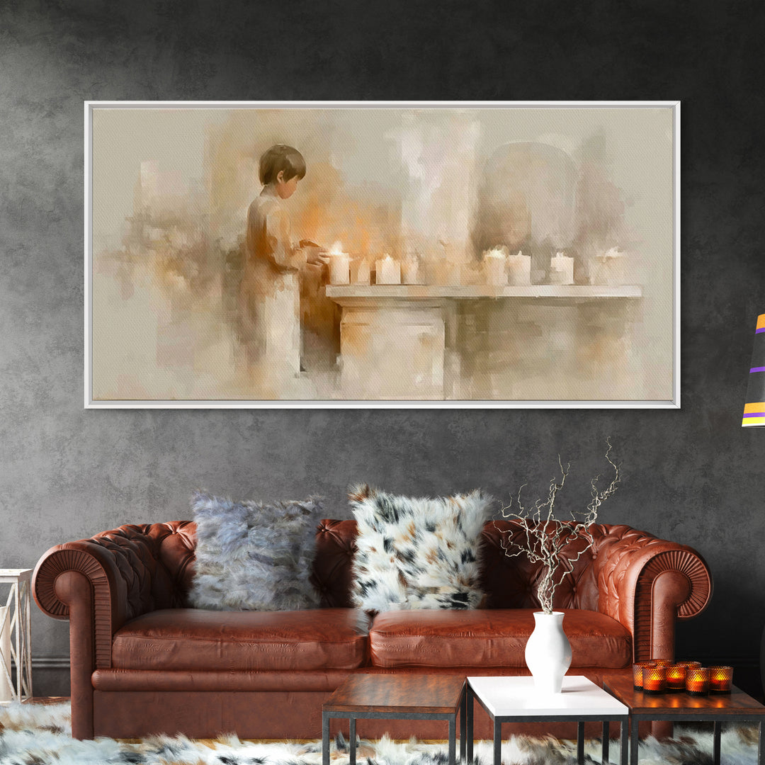 Quiet Offering – Framed Canvas Print – Christian Art Canvas – Minimalist Christian Art – Christmas Art Work – Christian Christmas Art – Fra