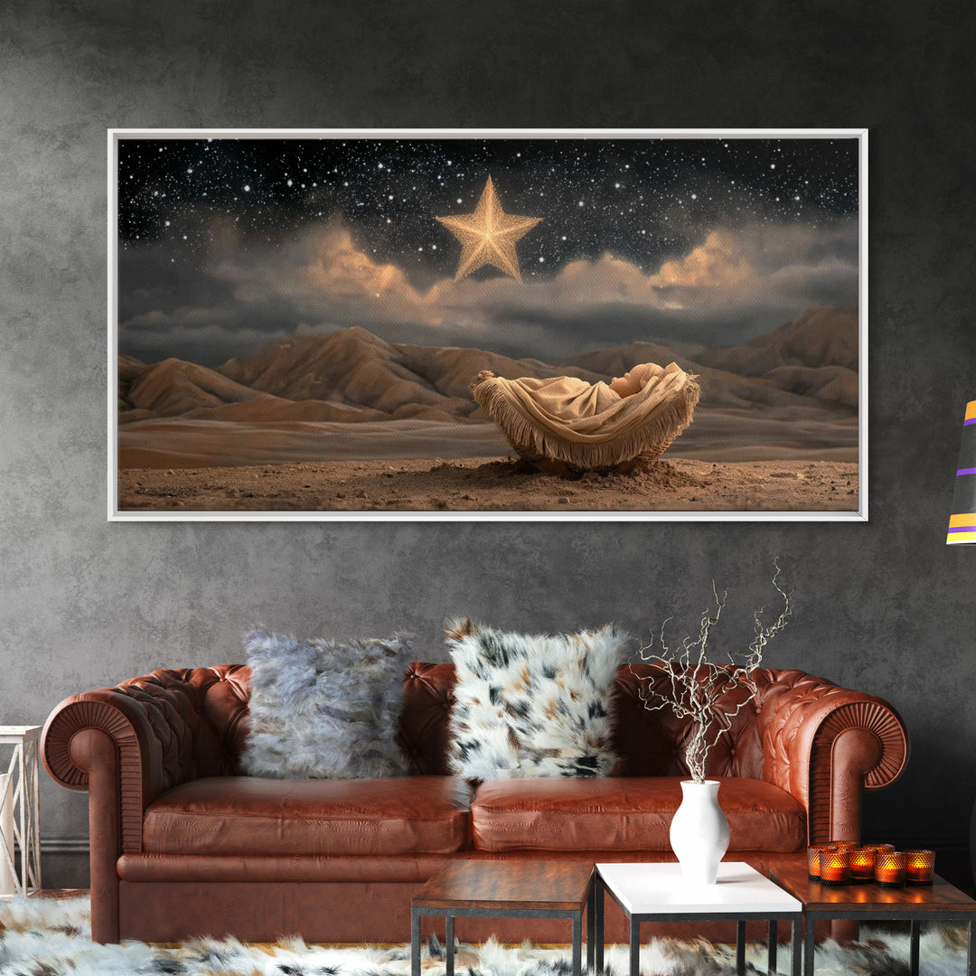 Heaven’s Promise – Framed Canvas Print – Christian Art Work – Christian Wall Art – Subtle Christian Art – Christmas Canvas Wall Art – Chris