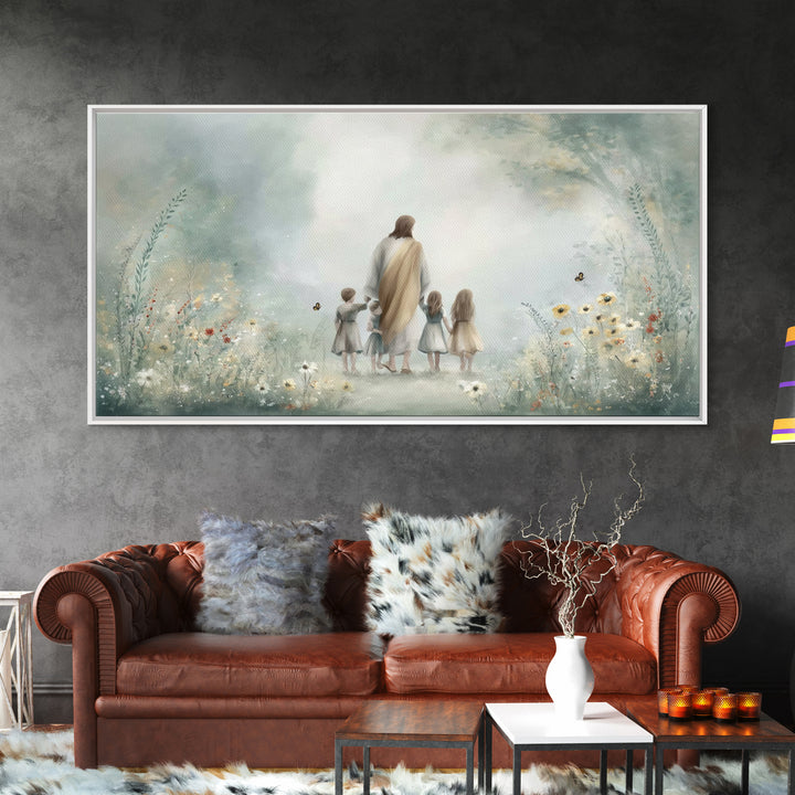 Garden Of Peace – Framed Canvas Print – Jesus Art Print – Christian Wall Art – Christian Paintings – Christian Decor For Home – Christian G