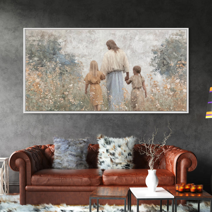 Graceful Path – Framed Canvas Print – Christian Art Canvas – Christian Wall Art – Minimalist Christian Art – Jesus Painting – Christian Art