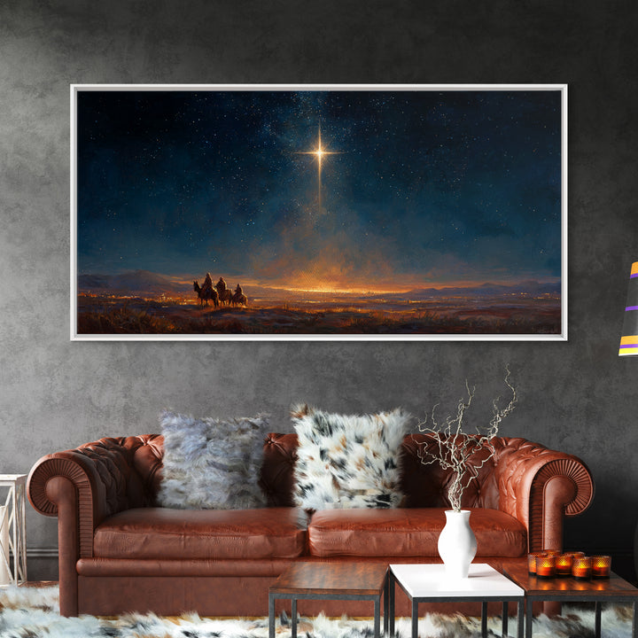 Star Of Wonder | Framed Canvas Print | Christian Christmas Art | Christmas Canvas Wall Art | Jesus Painting | Christian Wall Art | Modern C
