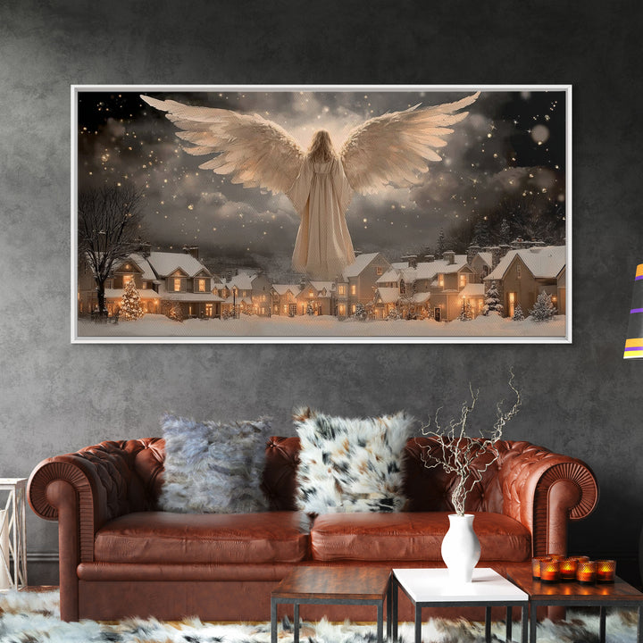 Wings Of Mercy – Framed Canvas Print – Christian Wall Art – Christian Christmas Decor – Framed Christmas Art – Modern Christian Art – Chris