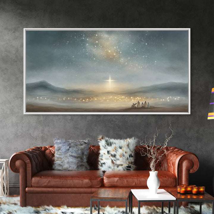 Star Of Bethlehem – Framed Canvas Print – Christian Christmas Art – Christian Wall Art – Christmas Canvas Wall Art – Christian Art Canvas