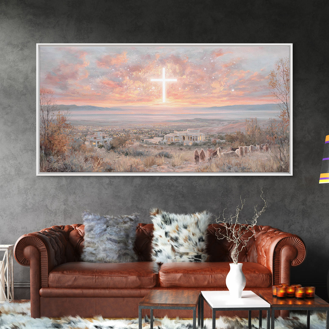 Dawn Of Redemption – Framed Canvas Print – Christian Art Canvas – Christian Wall Art – Large Christian Art – Modern Christian Art – Christi