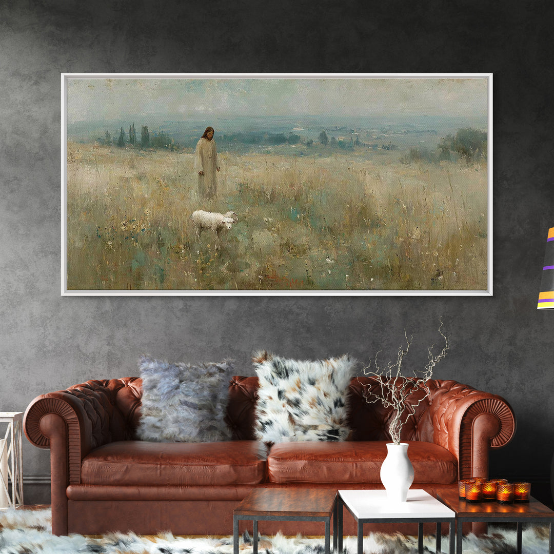 Field Of Grace – Framed Canvas Print – Christian Art Canvas – Jesus Painting – Large Christian Art – Christian Wall Art – Vintage Christian