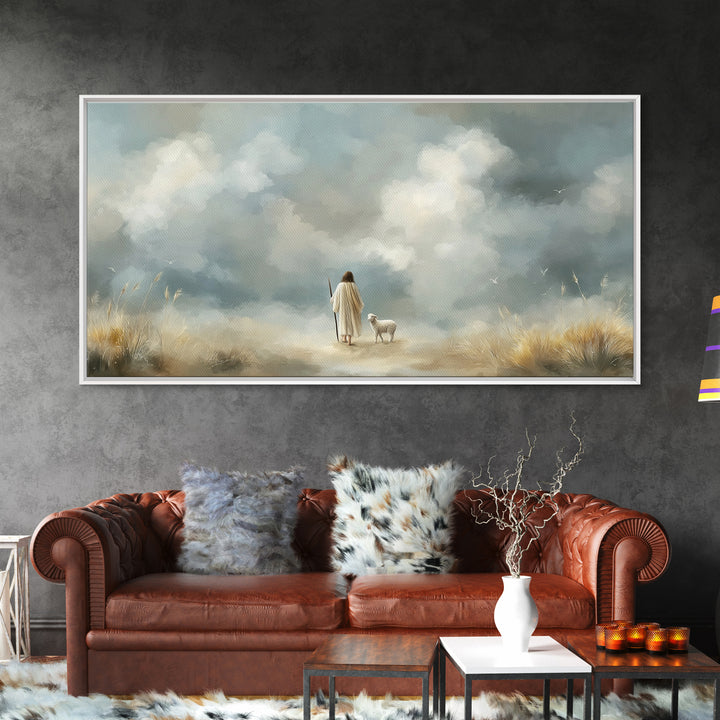 Heavenly Guidance – Framed Canvas Print – Christian Art Print – Modern Christian Art – Jesus Painting Canvas – Christian Decor – Subtle Chr