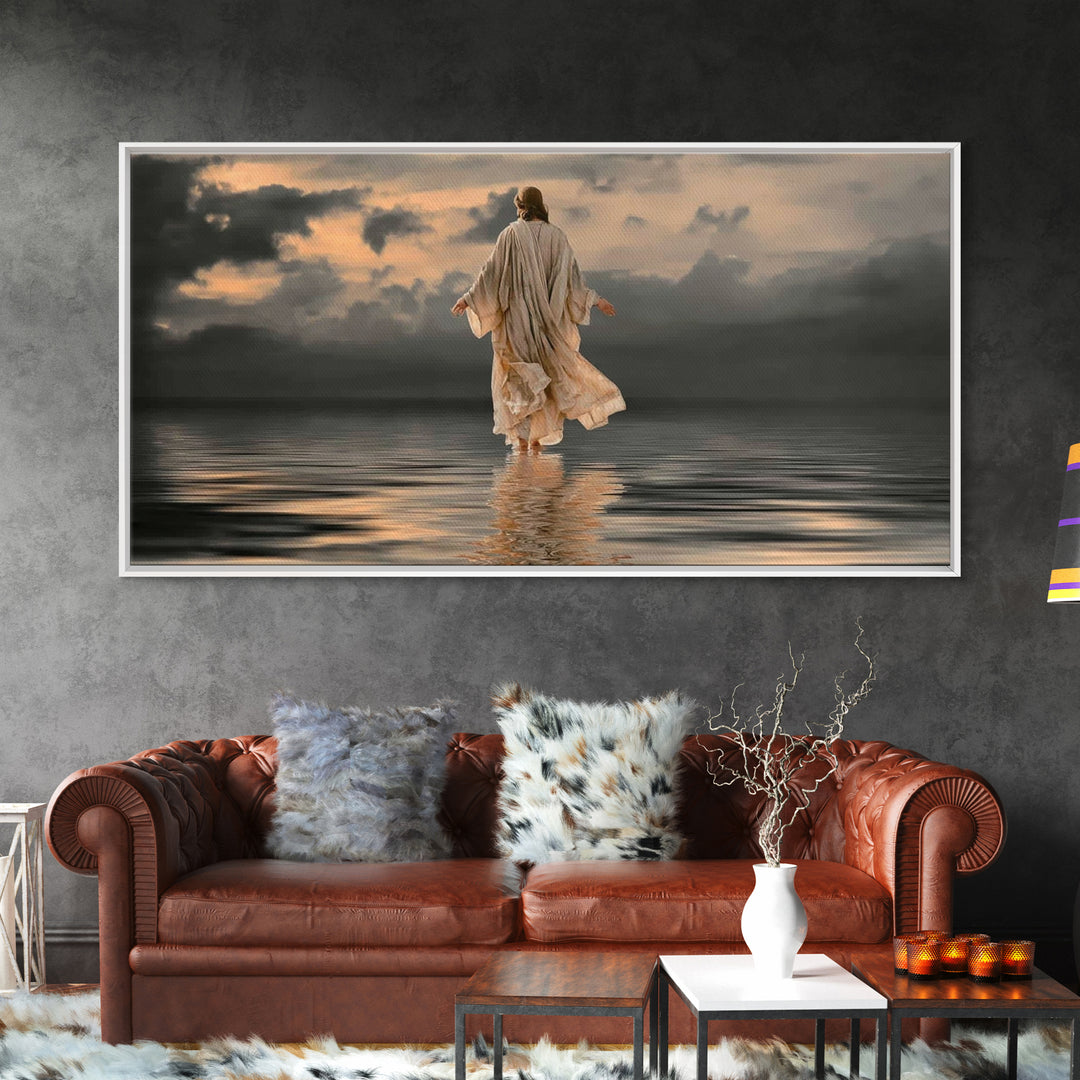 Divine Stillness – Framed Canvas Print – Christian Wall Art – Moody Christian Art – Jesus Canvas Art – Christian Christmas Art – Unique Chr