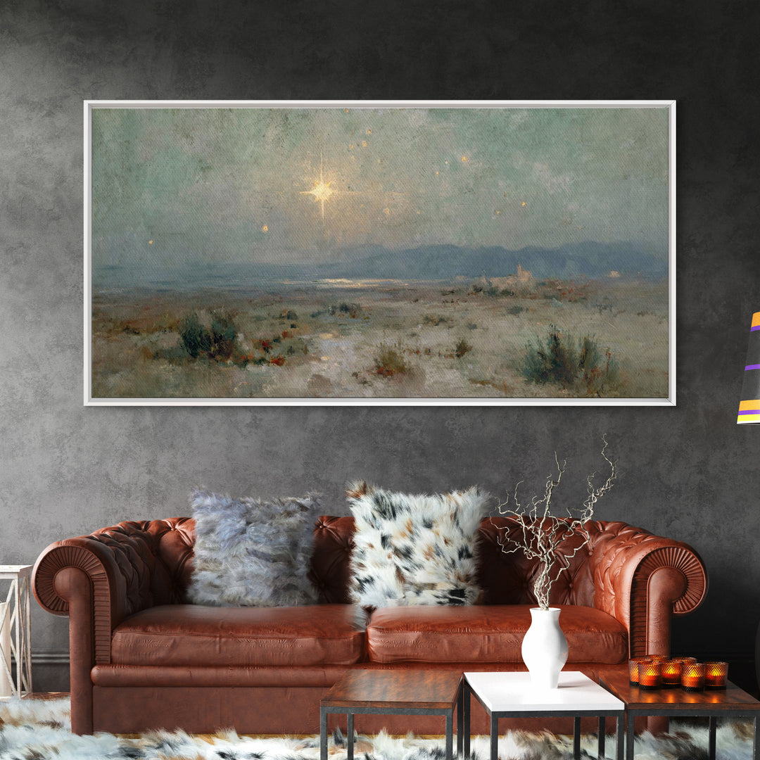 The Guiding Star – Framed Canvas Print – Christian Wall Art – Christian Art Canvas – Christmas Art – Jesus Painting