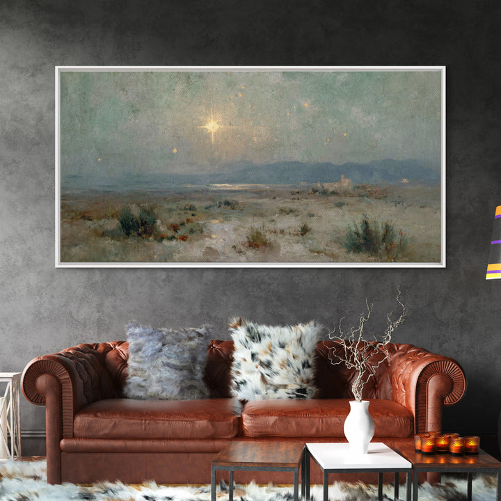 The Guiding Star – Framed Canvas Print – Christian Wall Art – Christian Art Canvas – Christmas Art – Jesus Painting