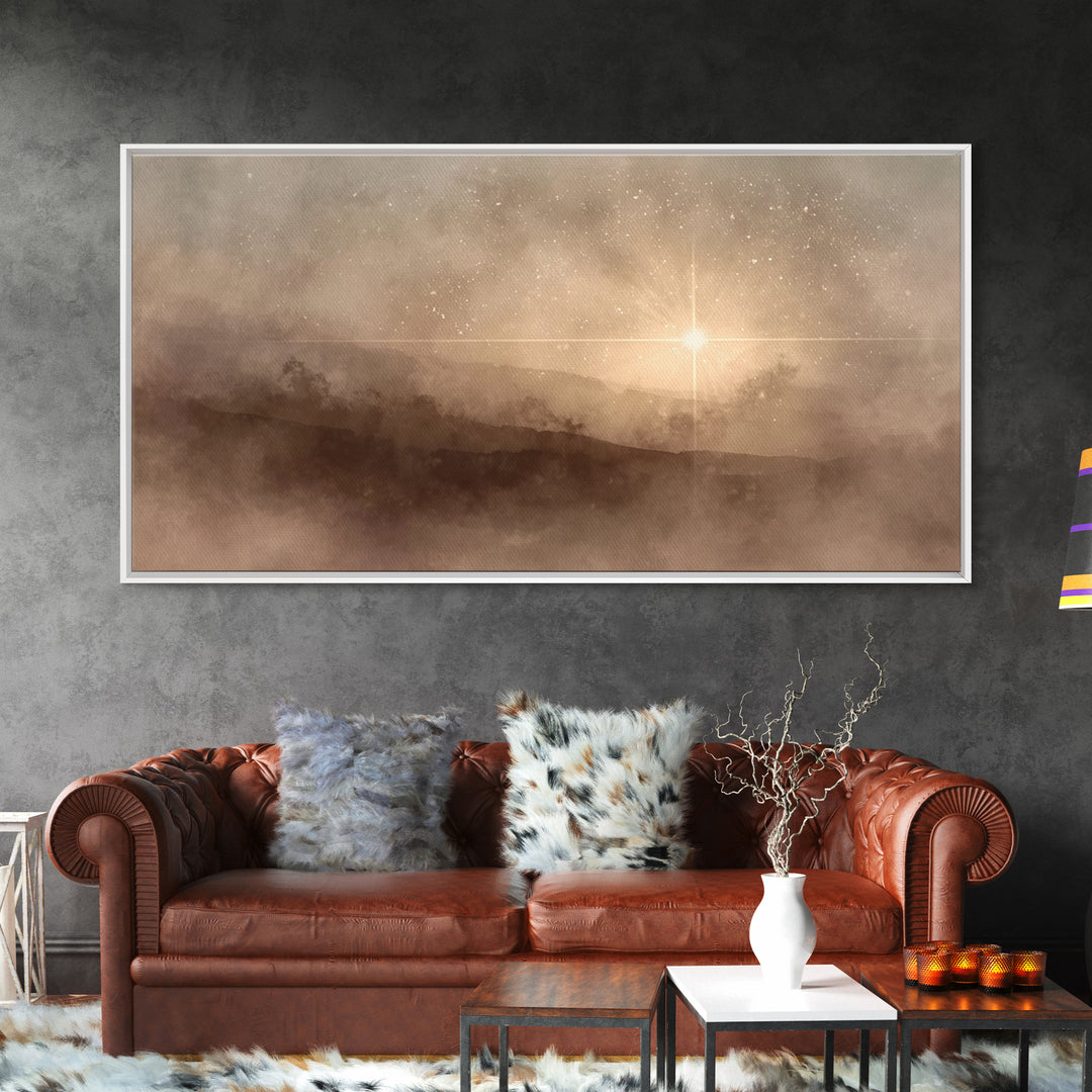 Bethlehem Dawn – Framed Canvas Print – Christian Art Canvas – Christmas Art – Christian Wall Art – Christian Christmas Art – Jesus Painting