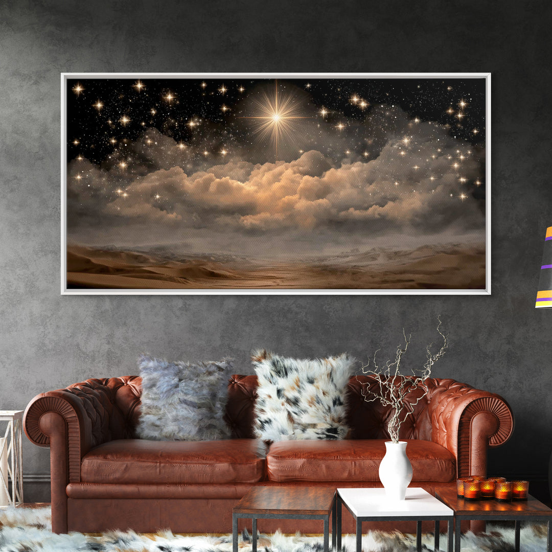 Light Of Salvation, Framed Canvas Print, Christian Art Canvas, Jesus Painting, Christian Wall Art, Christian Christmas Art, Christmas Art