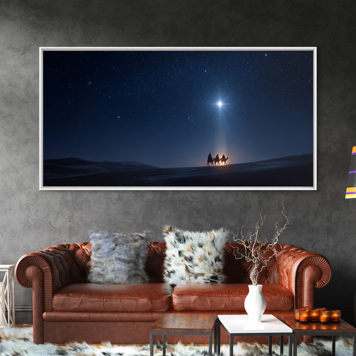 Starry Wonder | Framed Canvas Print | Christian Wall Art | Jesus Painting | Christmas Art | Christian Art Canvas | Christian Christmas Art