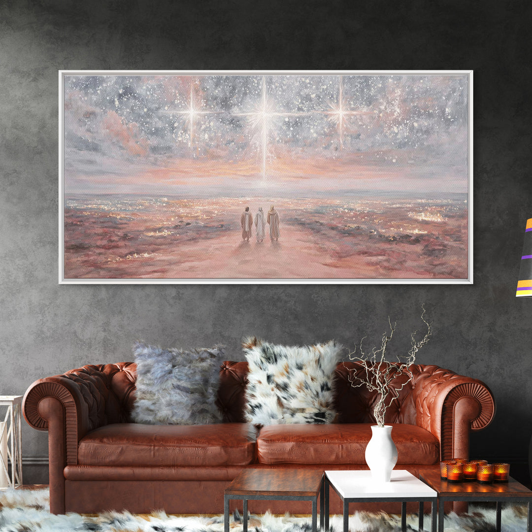 Journey By Starlight – Framed Canvas Print – Christian Wall Art – Christian Christmas Art – Christian Art Canvas – Christmas Art – Jesus Pa