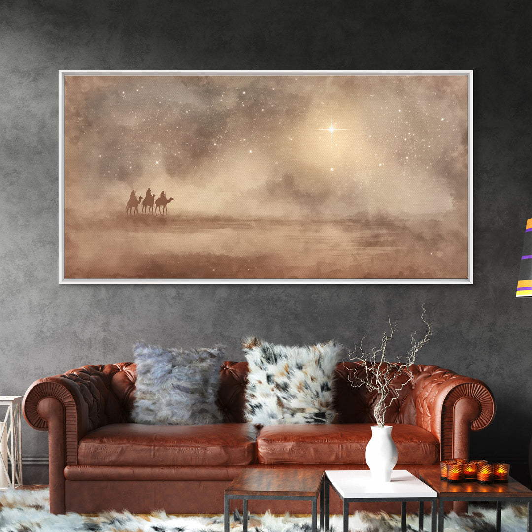Holy Night Journey, Framed Canvas Print, Christian Art Canvas, Christian Wall Art, Christmas Art, Christian Christmas Art, Jesus Painting