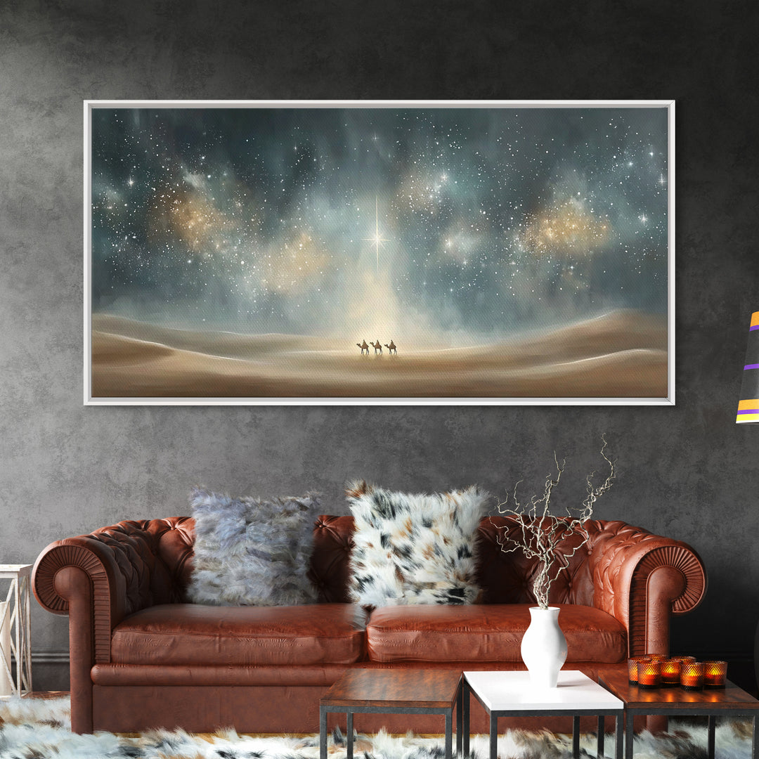 Heavenly Wonder | Framed Canvas Print | Christian Wall Art | Christian Art Canvas | Christmas Art | Christian Christmas Art | Jesus Paintin