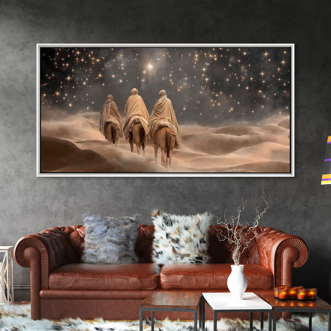 Three Kings Night – Framed Canvas Print – Christian Art Canvas – Christian Christmas Art – Jesus Painting – Christmas Art – Christian Wall