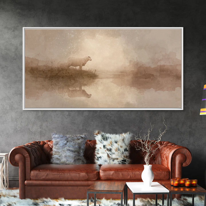 Still Waters Grace | Framed Canvas Print | Christian Art Canvas | Christian Wall Art | Christian Christmas Art | Christmas Art | Jesus Art