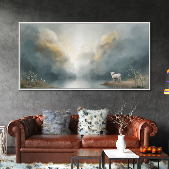 Lamb Of Dawn – Framed Canvas Print – Christian Art Canvas – Christian Wall Art – Christmas Art – Christian Christmas Art – Jesus Art Print