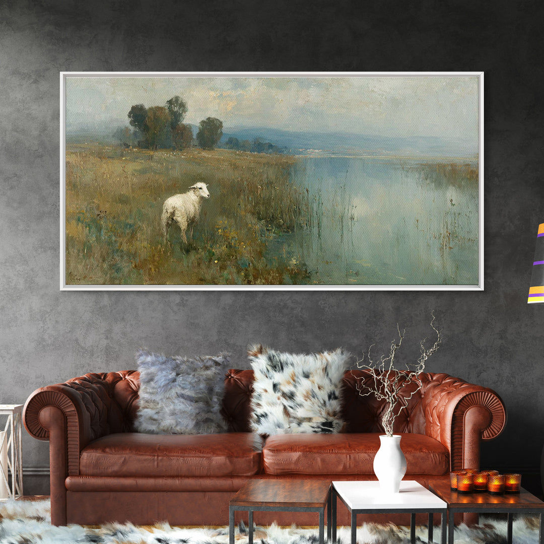 Shepherd’s Peace, Framed Canvas Print, Christian Wall Art, Christian Art Work, Christmas Art Framed, Christian Christmas Decorations, Subtl