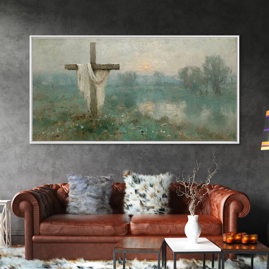 Cross Of Hope, Framed Canvas Print, Christian Wall Art, Christian Decoration, Framed Christmas Art, Christian Christmas Decor, Modern Chris