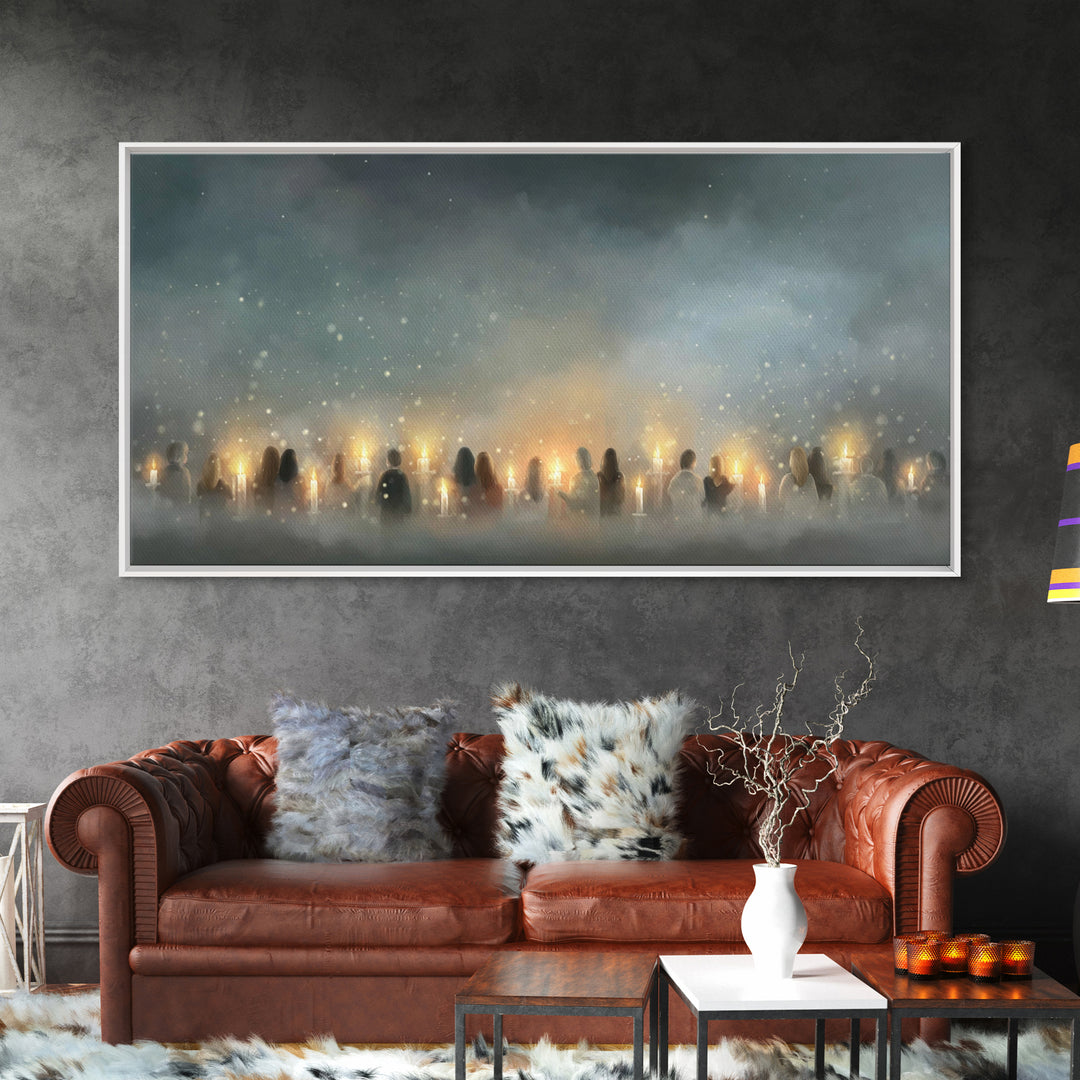 Candle Vigil Hope – Framed Canvas Print – Christian Wall Art – Christmas Art – Christian Christmas Art – Christian Art Canvas – Christian D