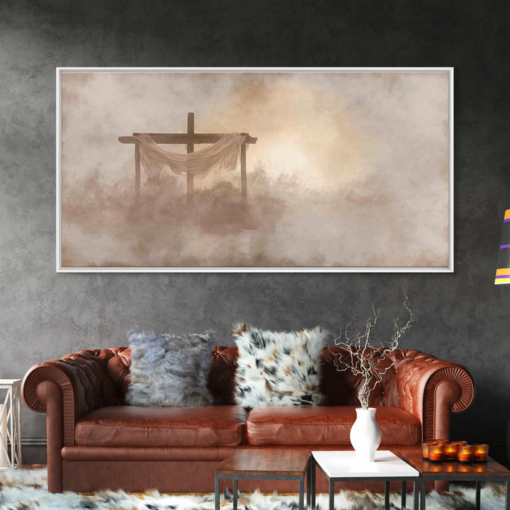 Cross Of Stillness – Framed Canvas Print – Christian Wall Art – Christian Art Canvas – Minimalist Christian Art – Christian Decoration – Ch