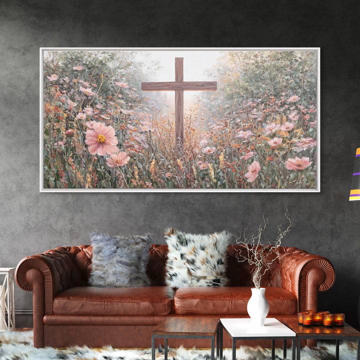Garden Of Mercy – Framed Canvas Print – Christian Wall Art – Christian Art Painting – Christian Art Canvas – Modern Christian Art – Christi