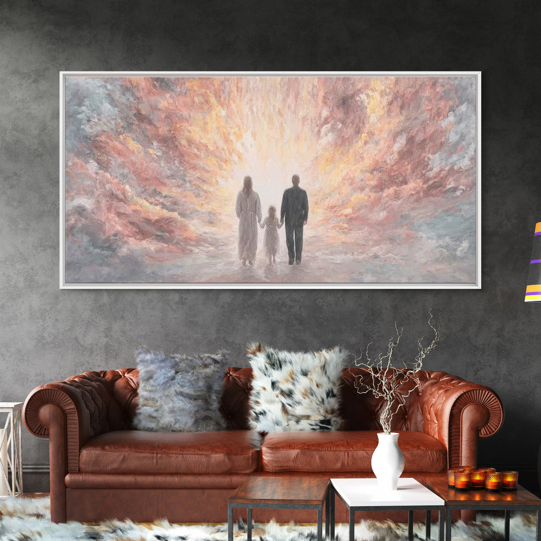 Path Of Light, Framed Canvas Print, Christian Art Canvas, Christian Christmas Art, Christian Wall Art, Large Christian Painting