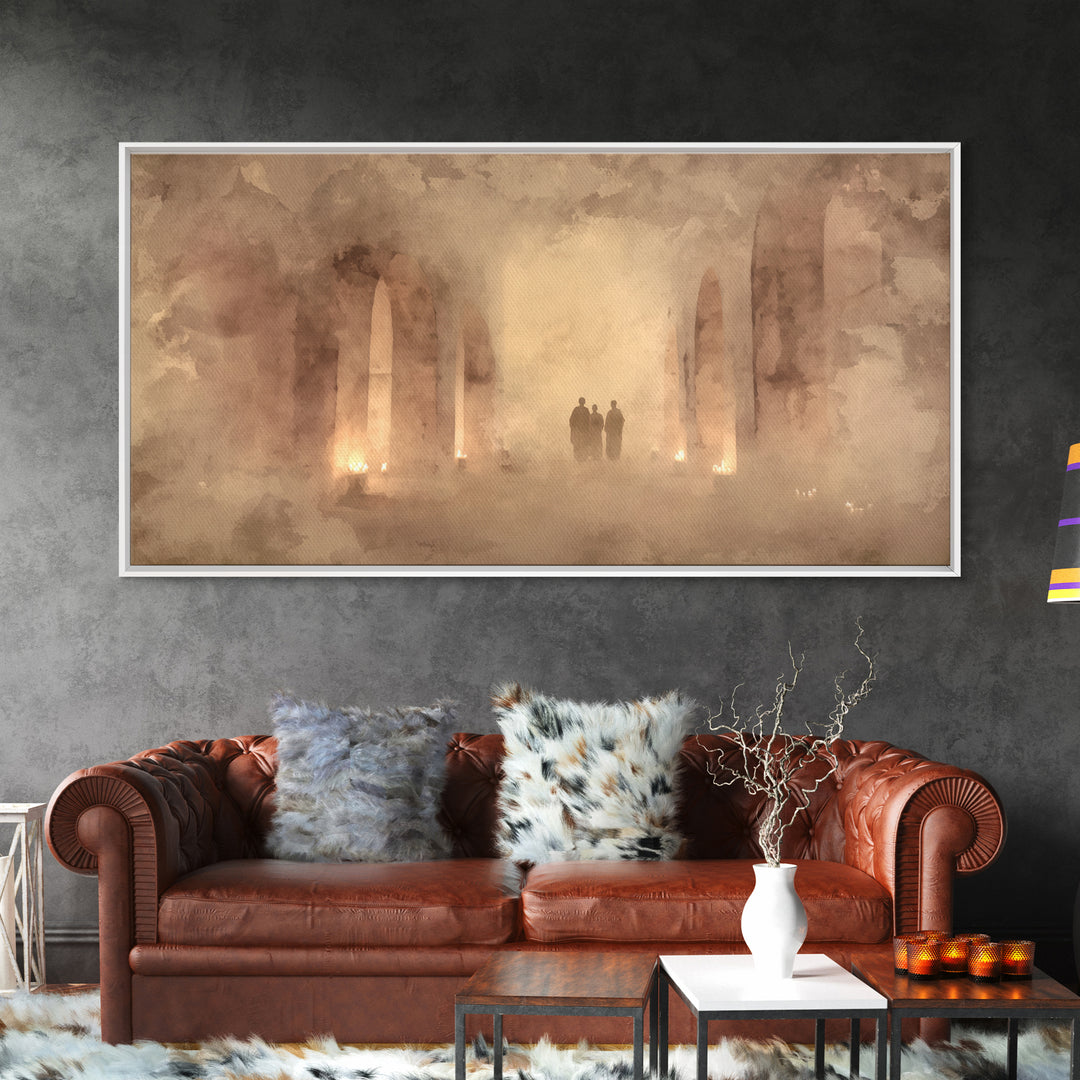 Sanctuary Silence, Framed Canvas Print, Minimalist Christian Art, Christian Wall Art, Christian Art Work, Christian Painting, Subtle Christ