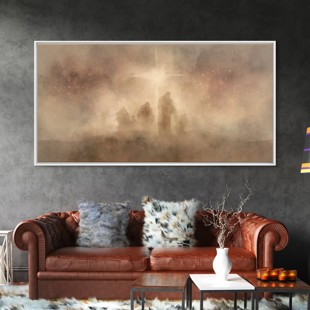 Shepherds Of Glory, Framed Canvas Print, Christian Christmas Art, Christmas Wall Art, Christian Art Canvas, Christian Art Work, Christmas A