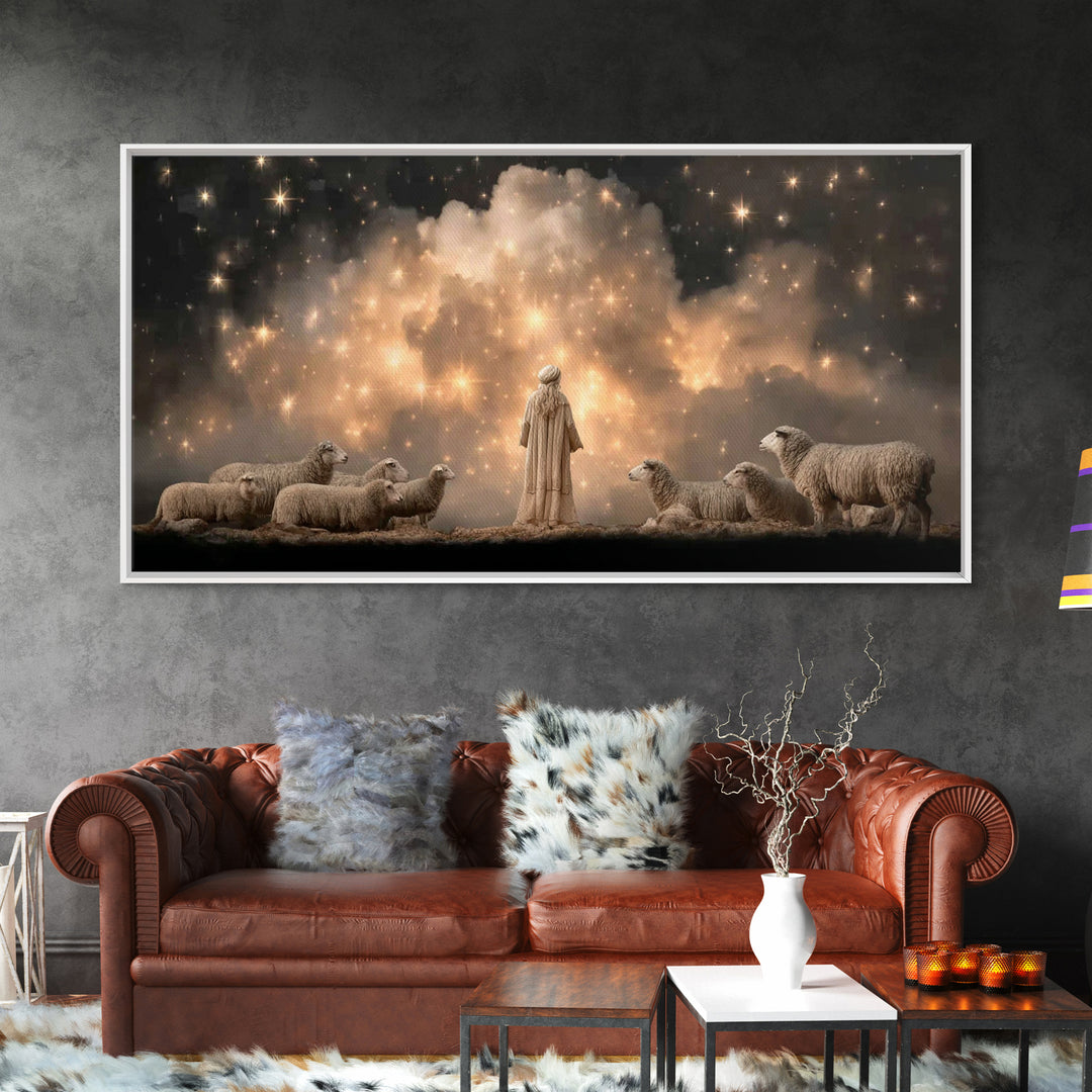 Shepherds Of Glory - Framed Canvas Print - Christian Wall Art - Christian Art Canvas - Jesus Painting - Christmas Art - Christian Art