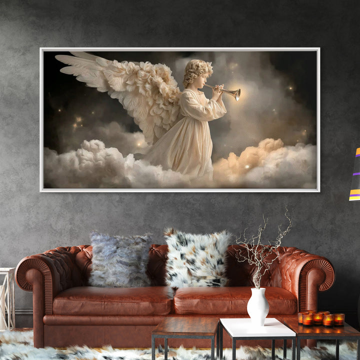 Heavenly Trumpet Call | Framed Canvas Print | Christian Wall Art | Christian Art Canvas | Christmas Art | Christian Christmas Art