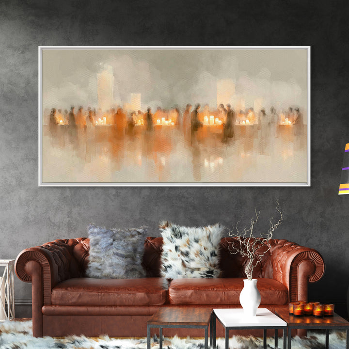 Sanctuary Candles – Framed Canvas Print – Christian Wall Art – Christian Art Canvas – Christmas Wall Art – Moody Christian Art – Christian