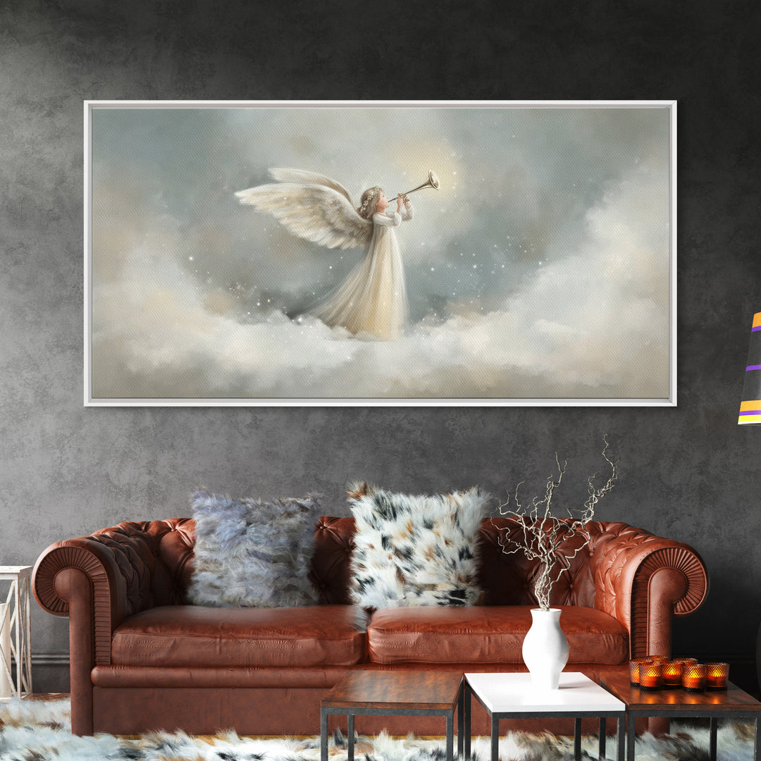 Angel Hymn Of Peace | Framed Canvas Print | Christian Wall Art | Christian Art Canvas | Christmas Art | Christian Christmas Art | Christian