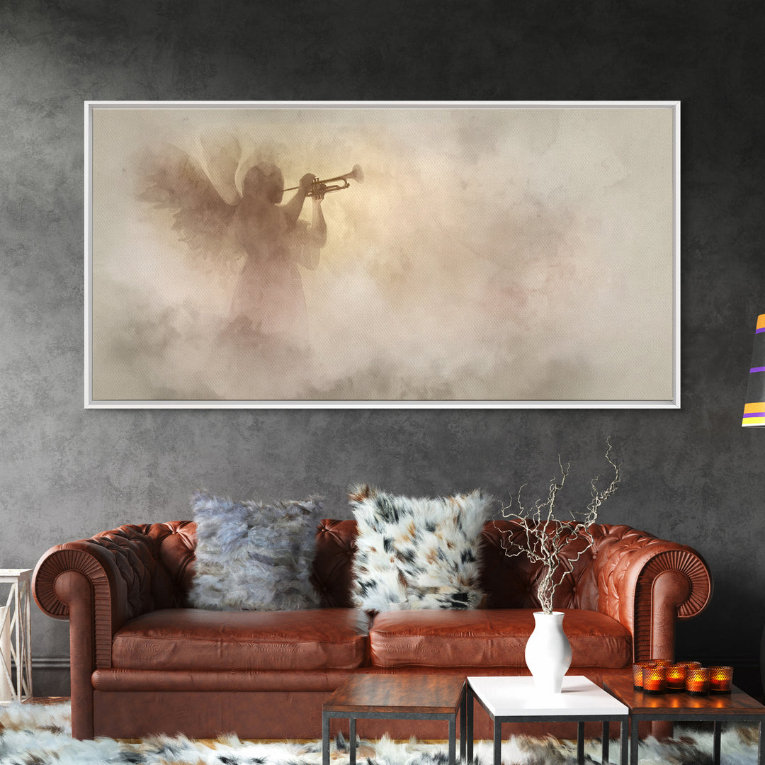 Heavenly Herald Call – Framed Canvas Print – Christian Art Canvas – Christian Wall Art – Christmas Art – Christian Christmas Art – Christia