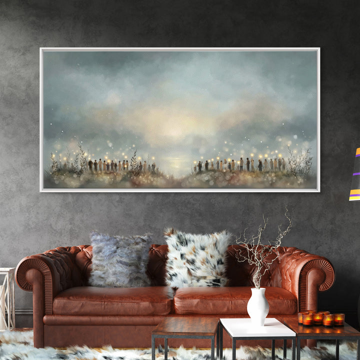 Gathering Of Light – Framed Canvas Print – Christian Wall Art – Christian Art Canvas – Christmas Art – Christian Christmas Art – Christian