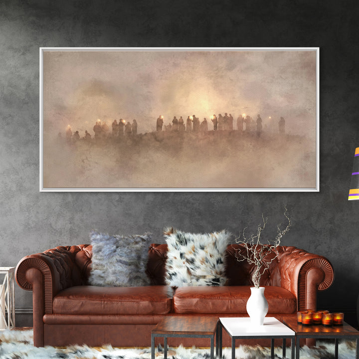Silent Hill Procession, Framed Canvas Print, Christian Christmas Art, Christian Art Canvas, Christian Wall Art, Christmas Art, Christian Ar