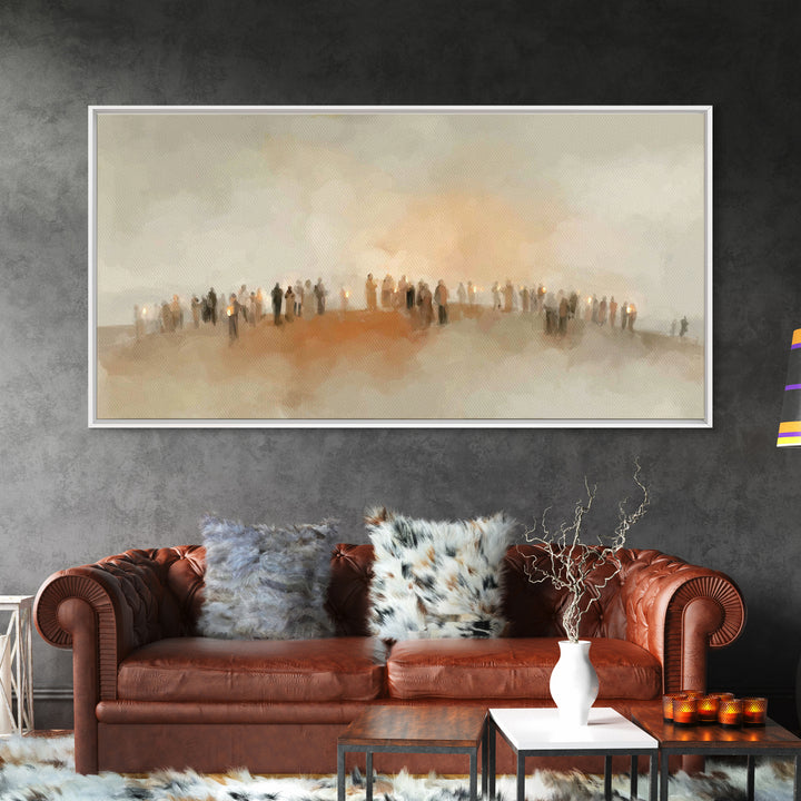 Golden Meadow Gathering | Framed Canvas Print | Christian Art Canvas | Christian Wall Art | Christian Christmas Art | Christmas Art | Chris